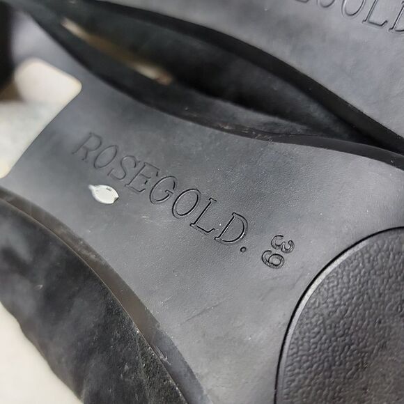 Rosegold Ankle Platform Black Suede Bootie Size 8 / 39 - Picture 12 of 15